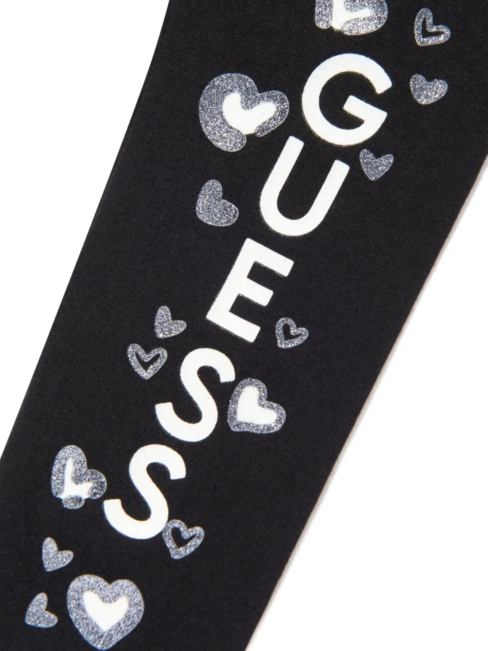Guess Heart-logo Leggings In Black