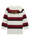 guess kids striped sequin-embellished dress - White