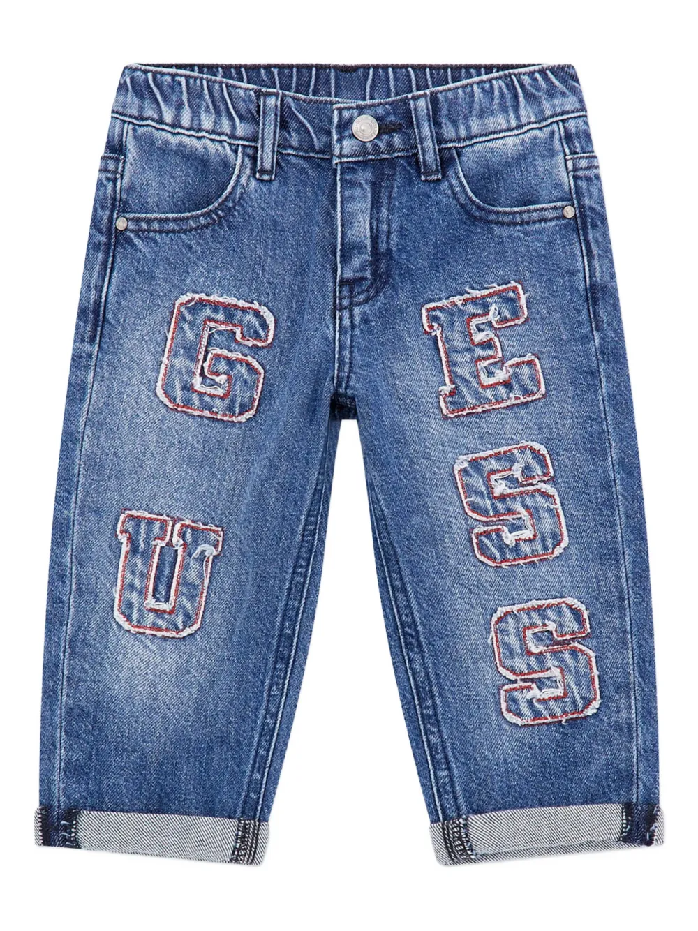 guess kids logo-embroidered jeans - ブルー guess kids logo-embroidered jeans - ブルー