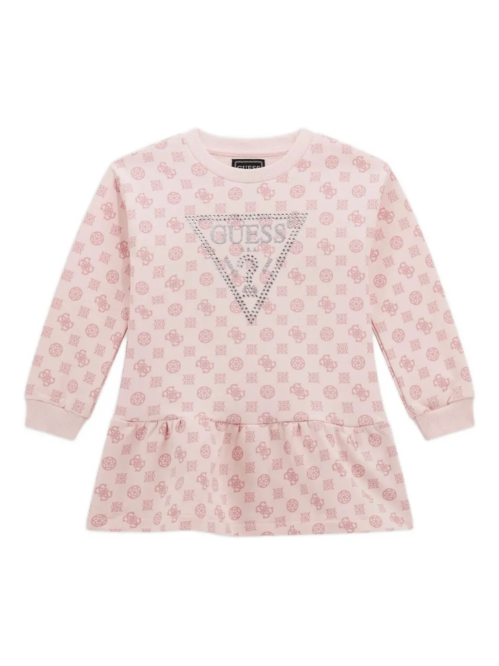 guess kids logo-detail ruffled dress | Pink | Image 1