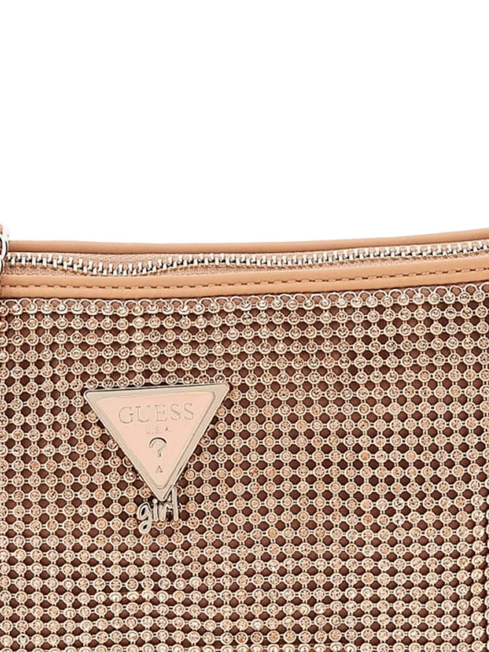 Guess Rhinestone Chain-strap Bag In Pink