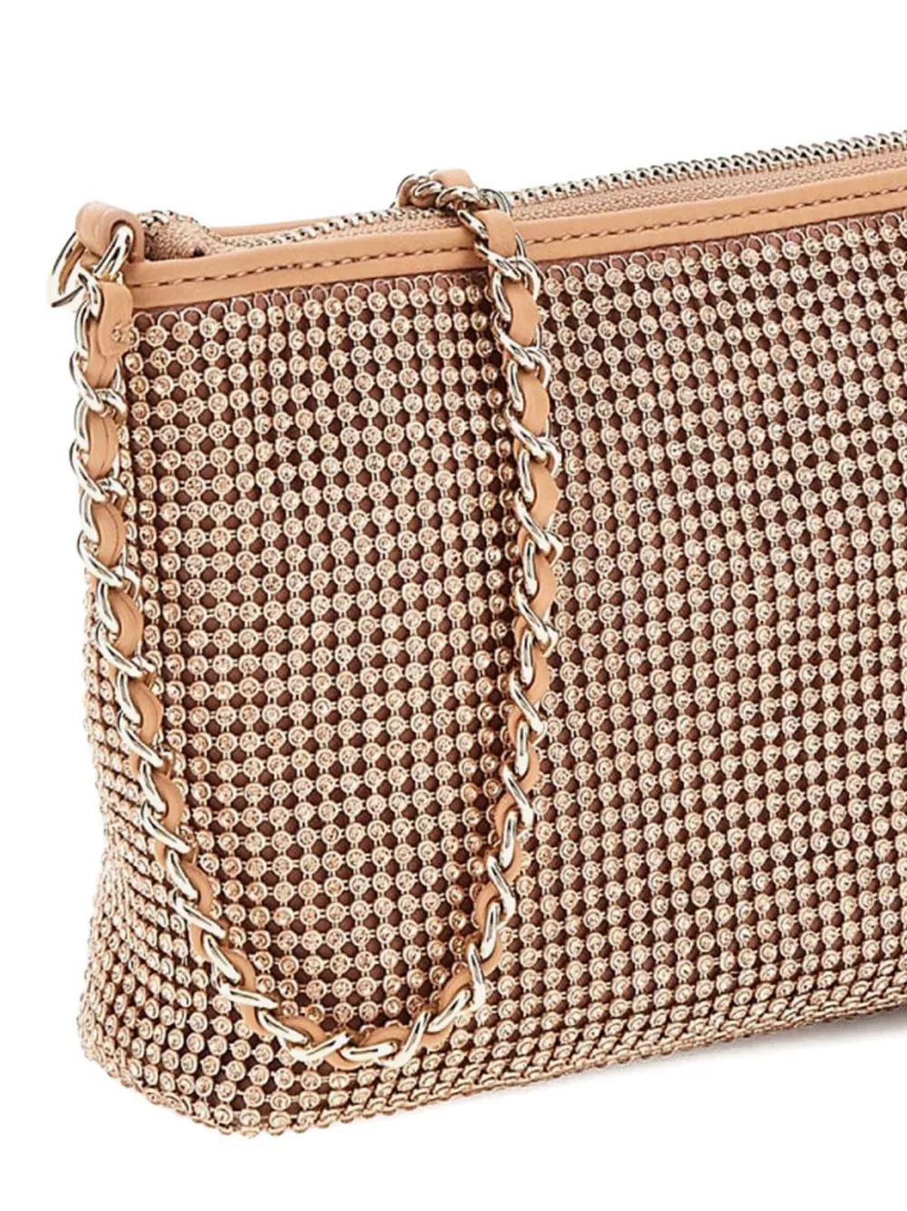 Guess Rhinestone Chain-strap Bag In Pink