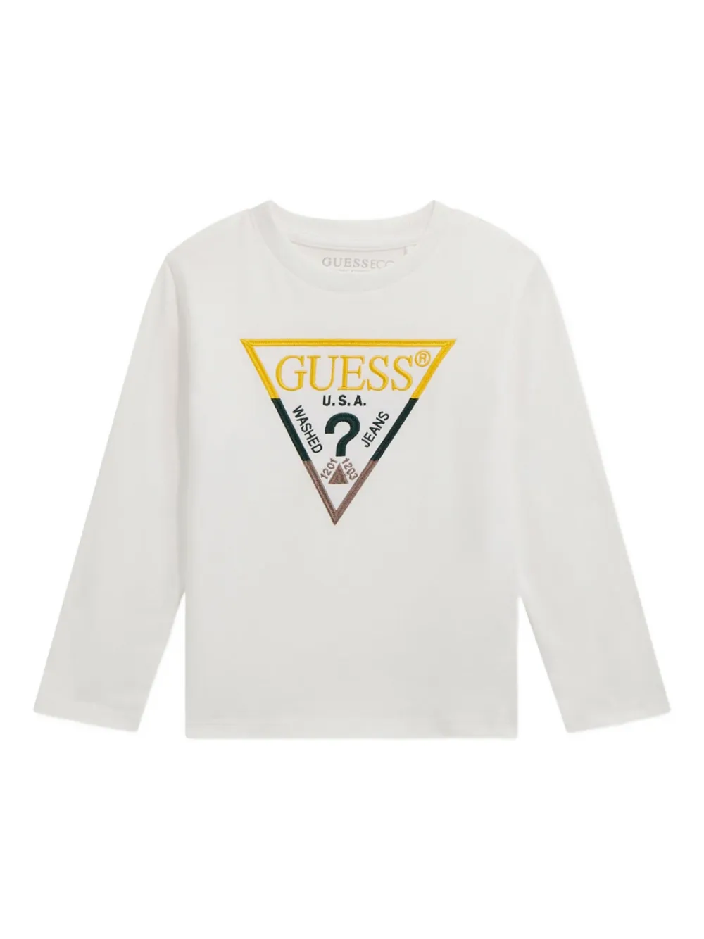 guess kids logo long-sleeve T-shirt | White | Image 1