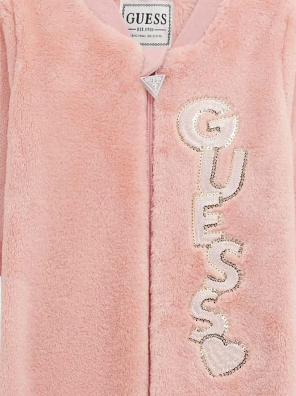 guess kids Romper met hartapplicatie Roze