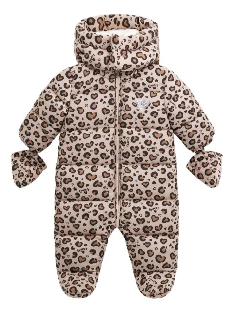 guess kids heart-print hooded snowsuit
