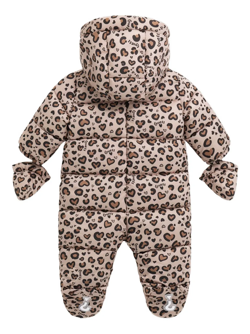 guess kids heart-print hooded snowsuit | Padded Jackets | Image 2