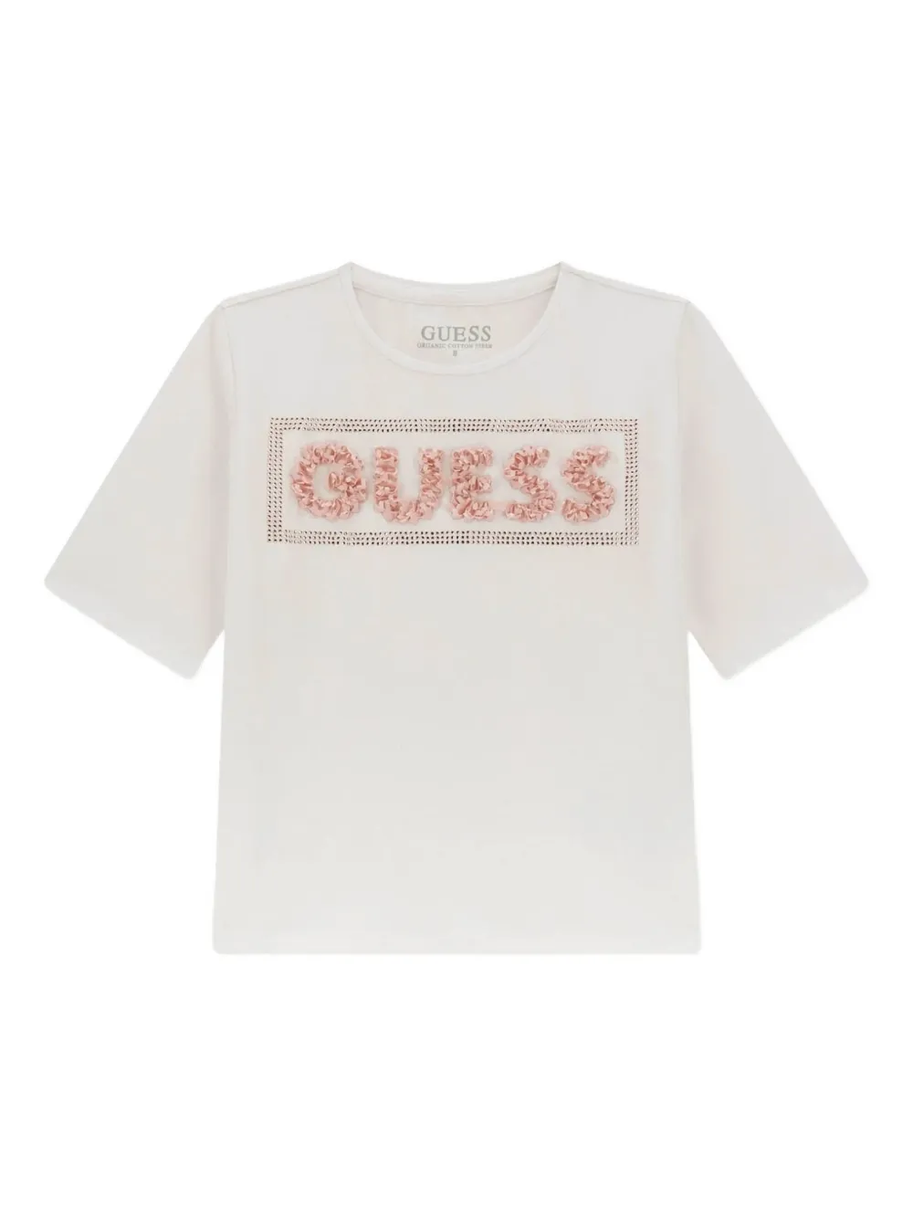 guess kids sequin-embellished logo T-shirt | White | Image 1