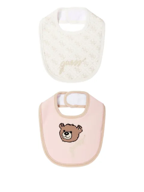 guess kids embroidery-logo bib set