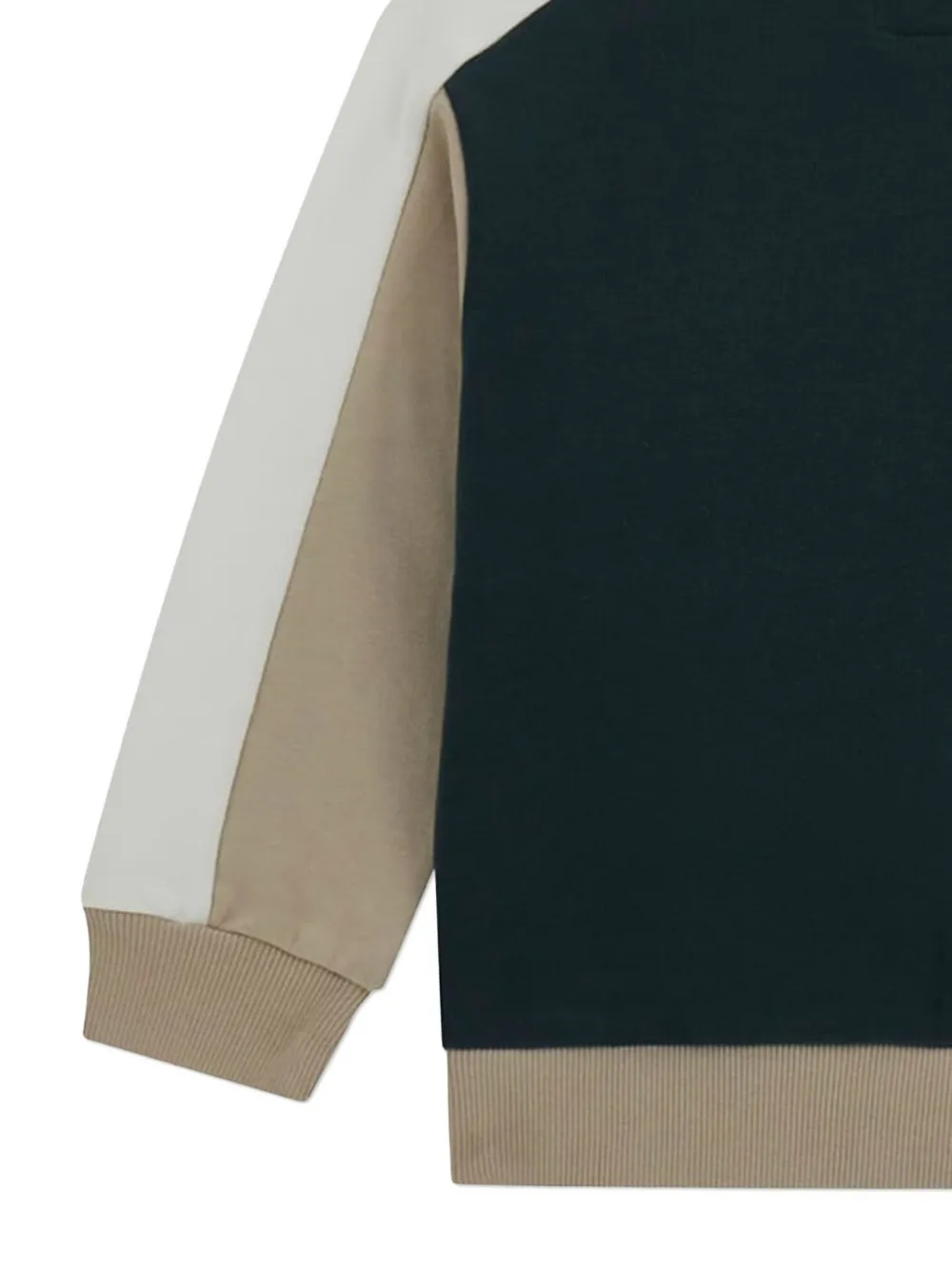 Guess Logo-embroidered Colour-block Sweatshirt In Brown