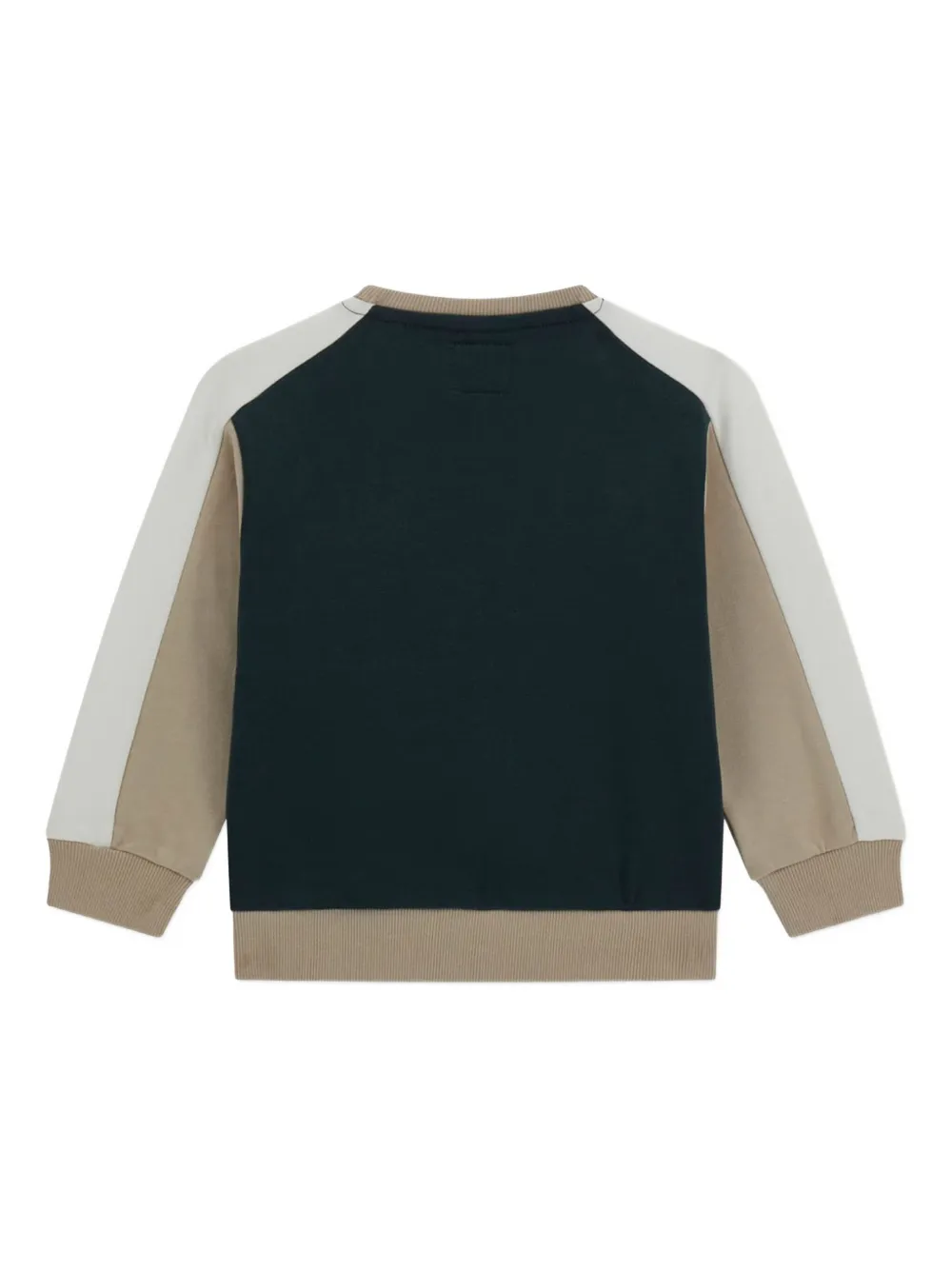 Guess Logo-embroidered Colour-block Sweatshirt In Brown