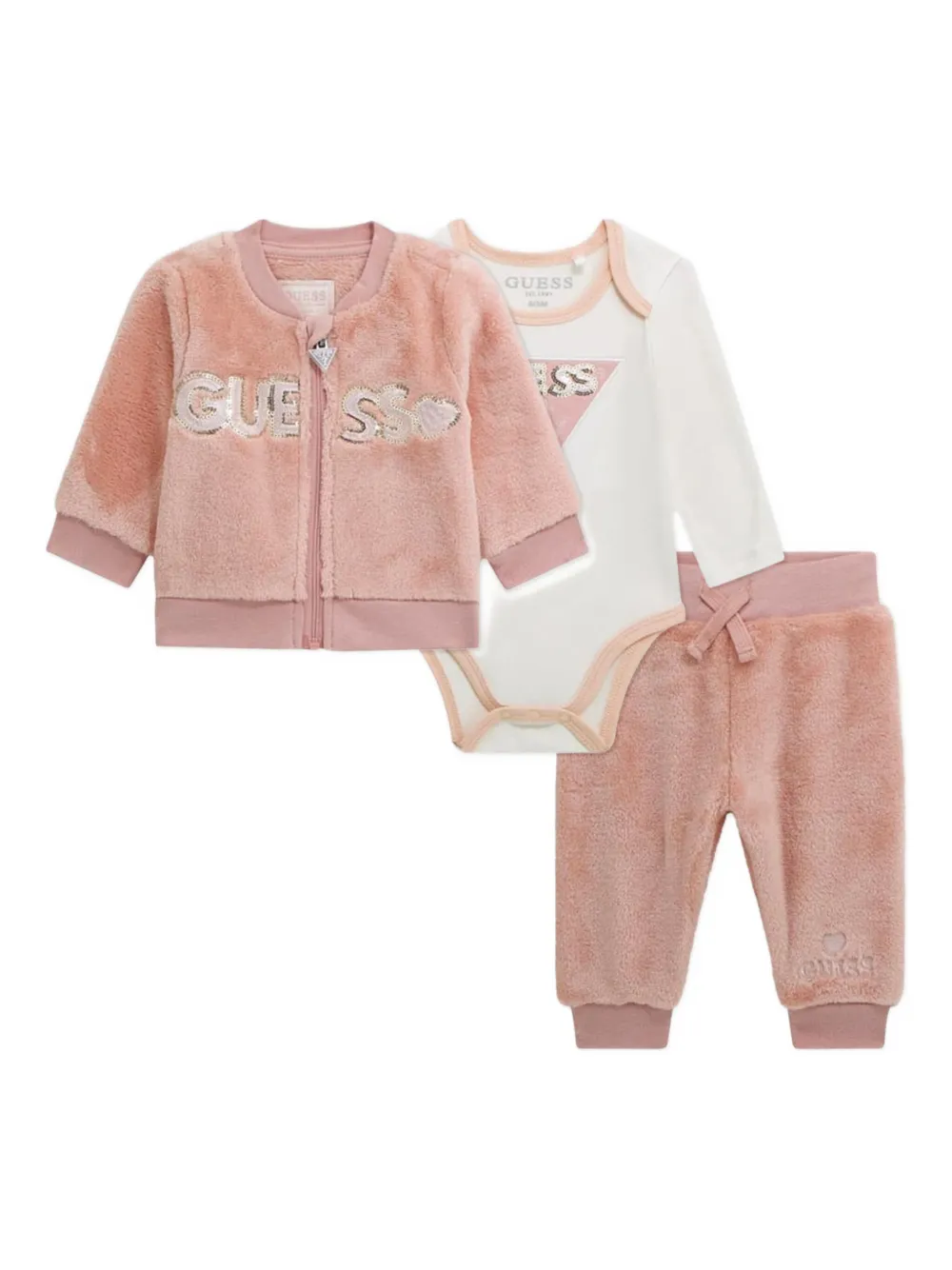 guess kids logo tracksuit (set of three) | Pink | Image 1