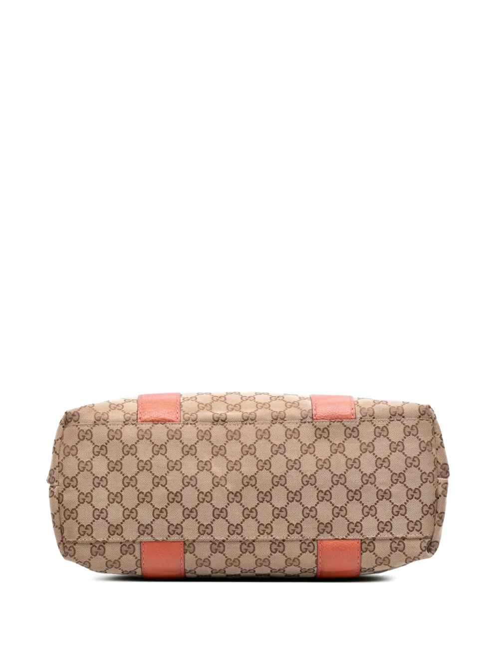 Pre-owned Gucci 2016-2025 Medium Gg Canvas Bamboo Libeccio Tote Bag In Brown