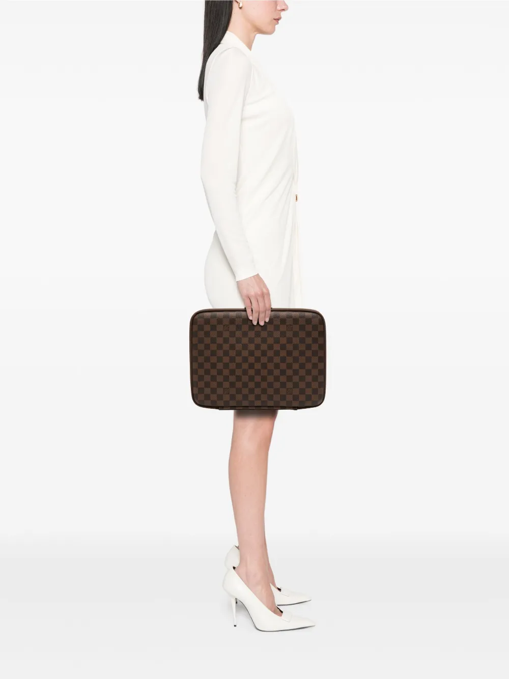 Louis Vuitton Pre-Owned 2009 Damier Ebene Horizon Laptop Sleeve business bag | Pre-Owned | Image 2