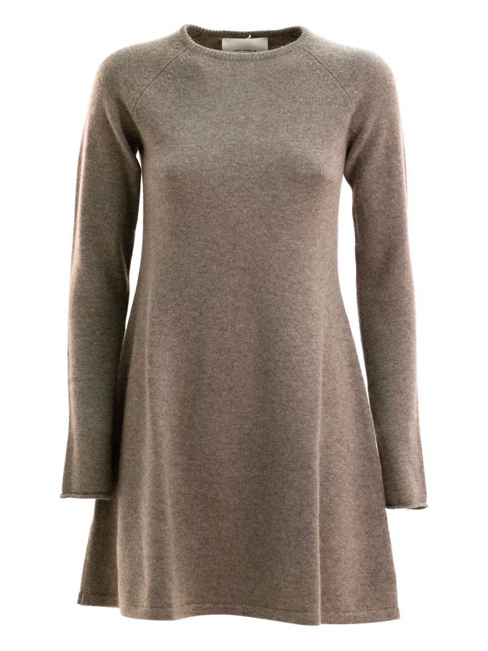 Lisa Yang raglan-sleeve flared mini dress | Brown | Image 1