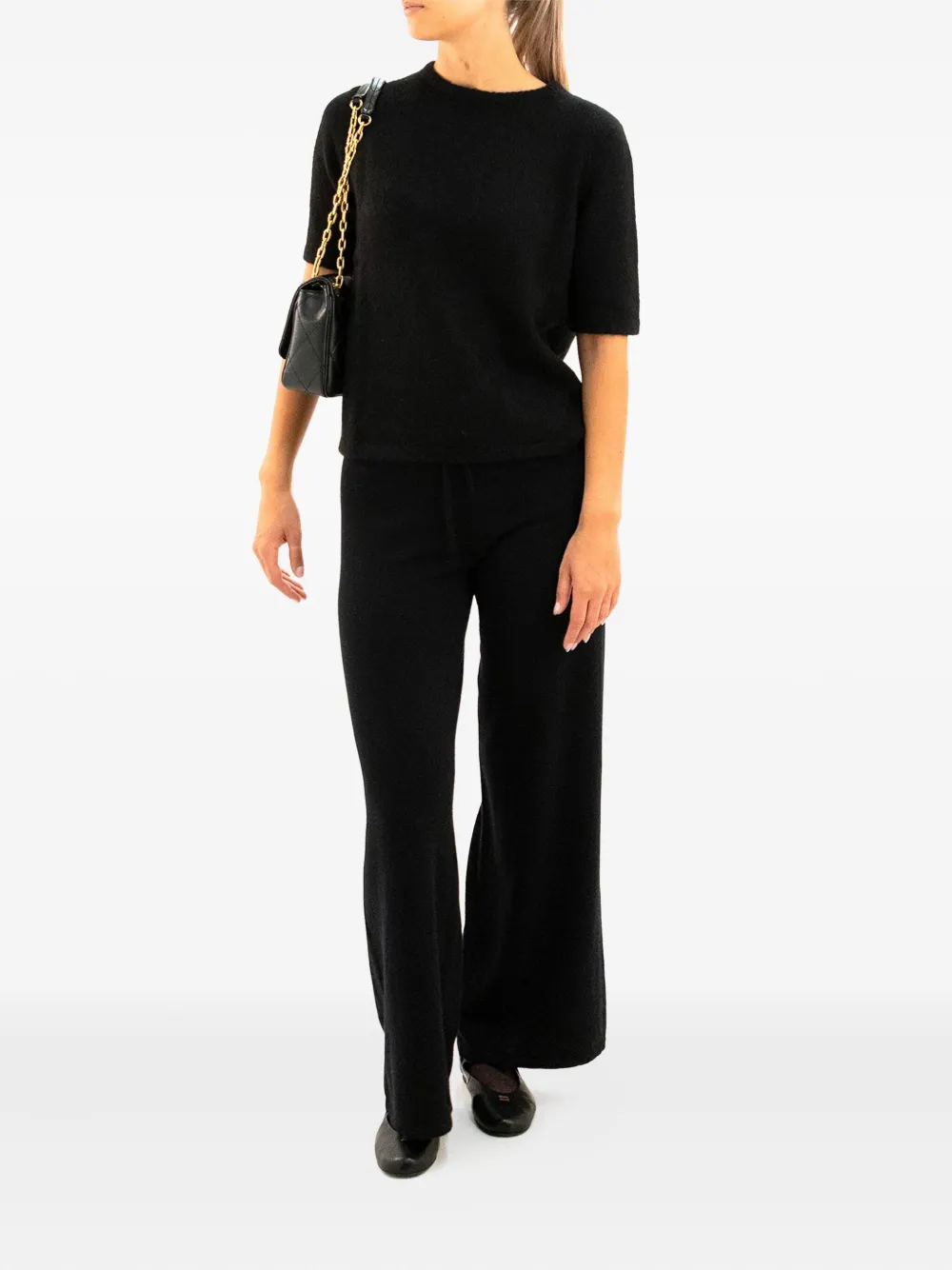 Avenue Montaigne Carla straight broek met textuur - Zwart