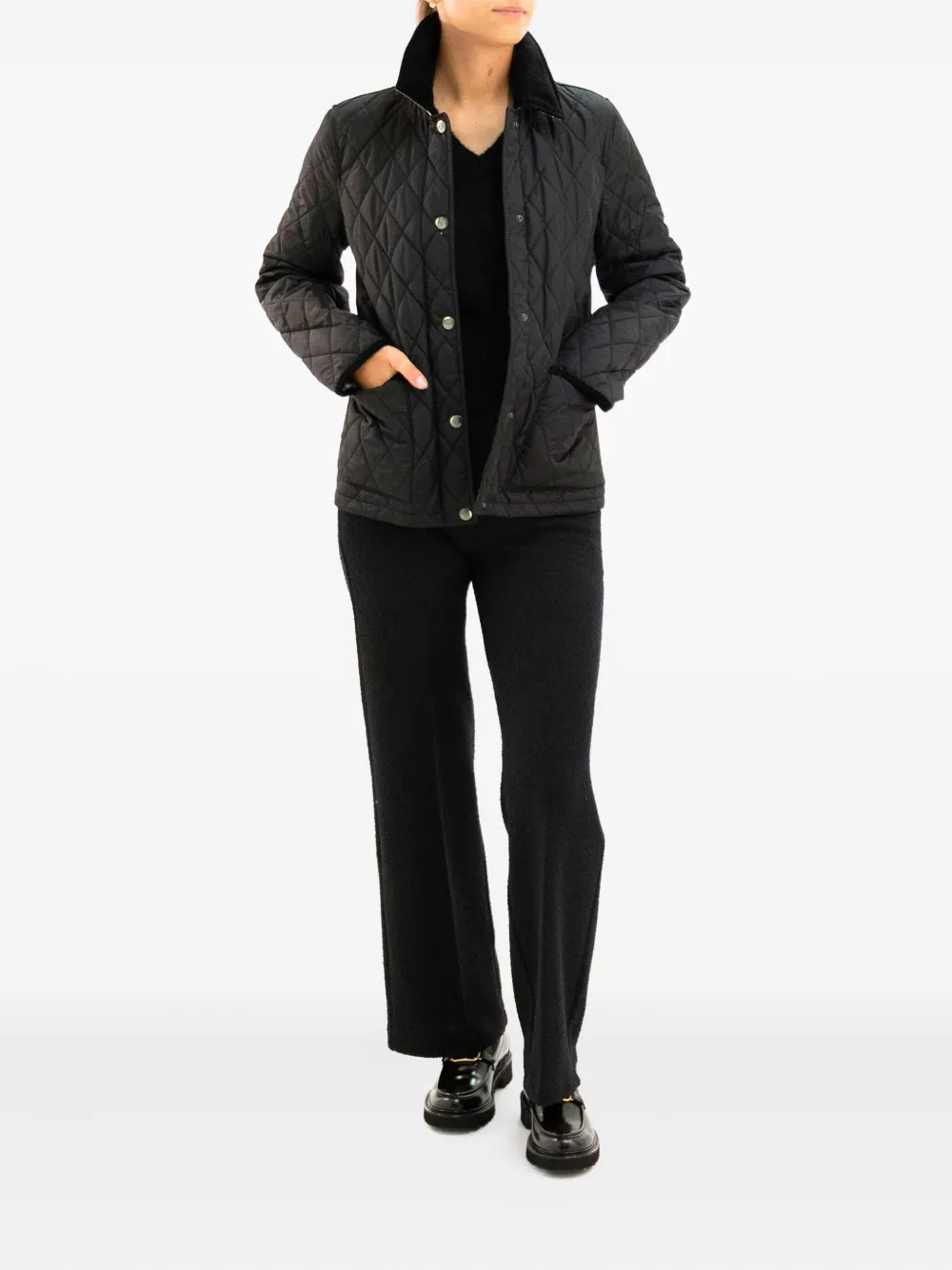 Avenue Montaigne Carla straight broek met textuur Zwart