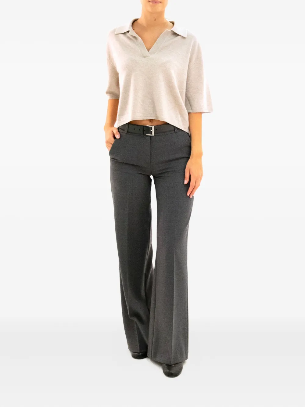 Lisa Yang Polo-neck Cashmere Top In Neutral