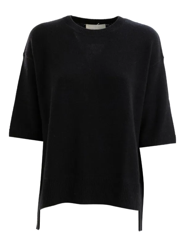 Lisa Yang Short-sleeve Side-tie Sweater in Black