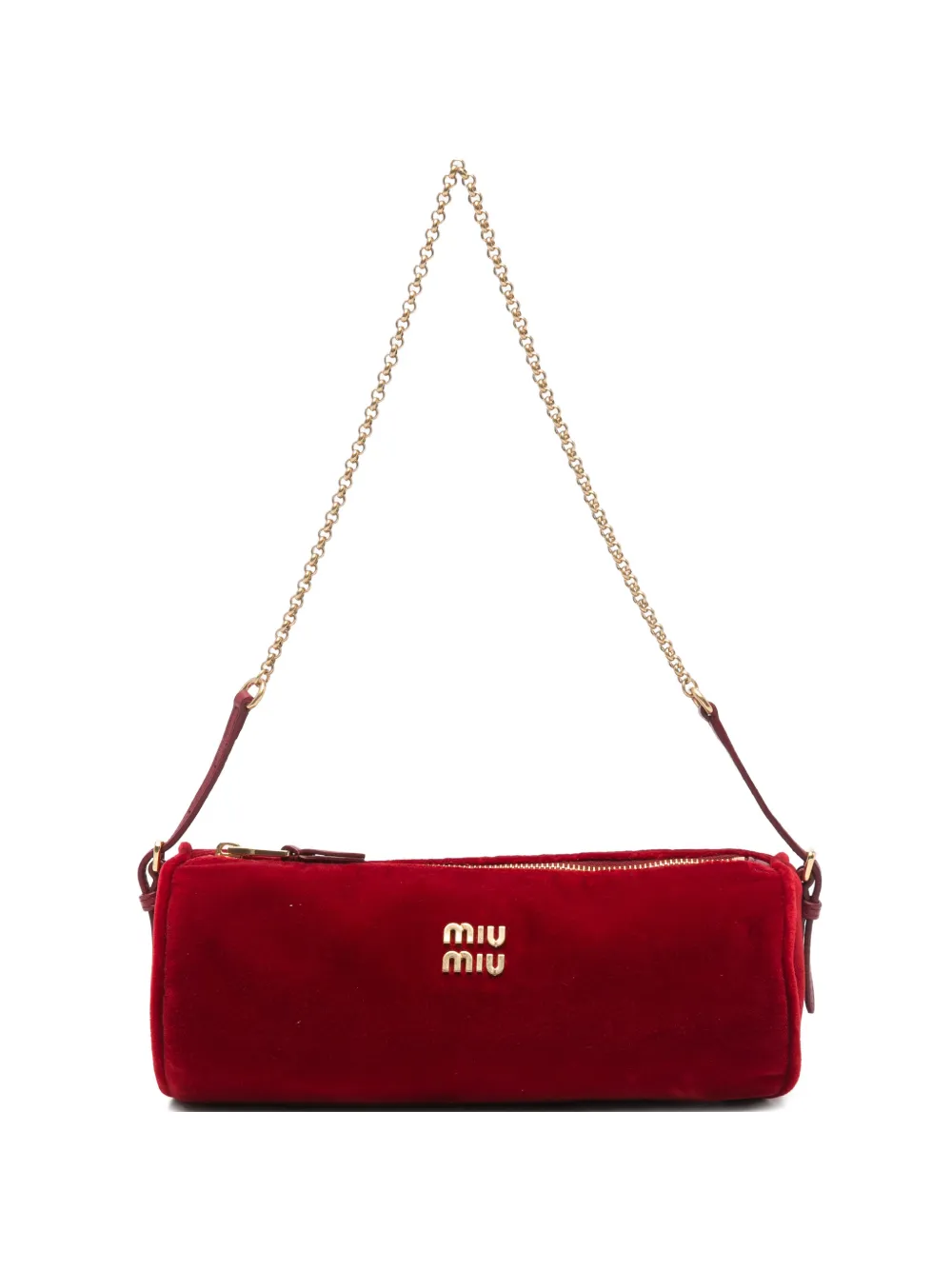 Miu Miu logo-plaque shoulder bag - Rosso