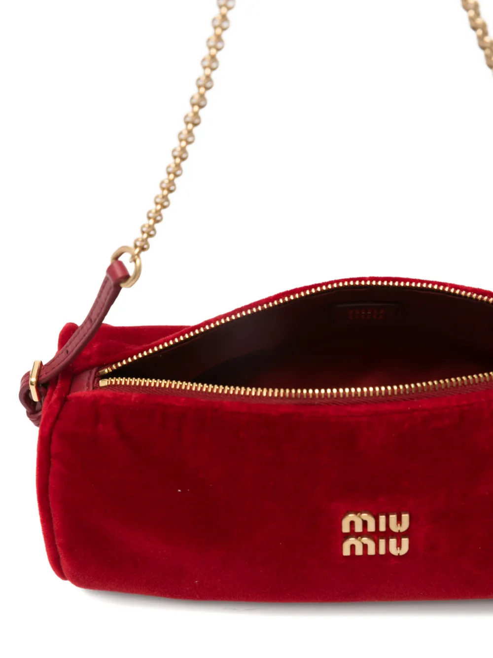 Miu Schoudertas met logoplakkaat Rood