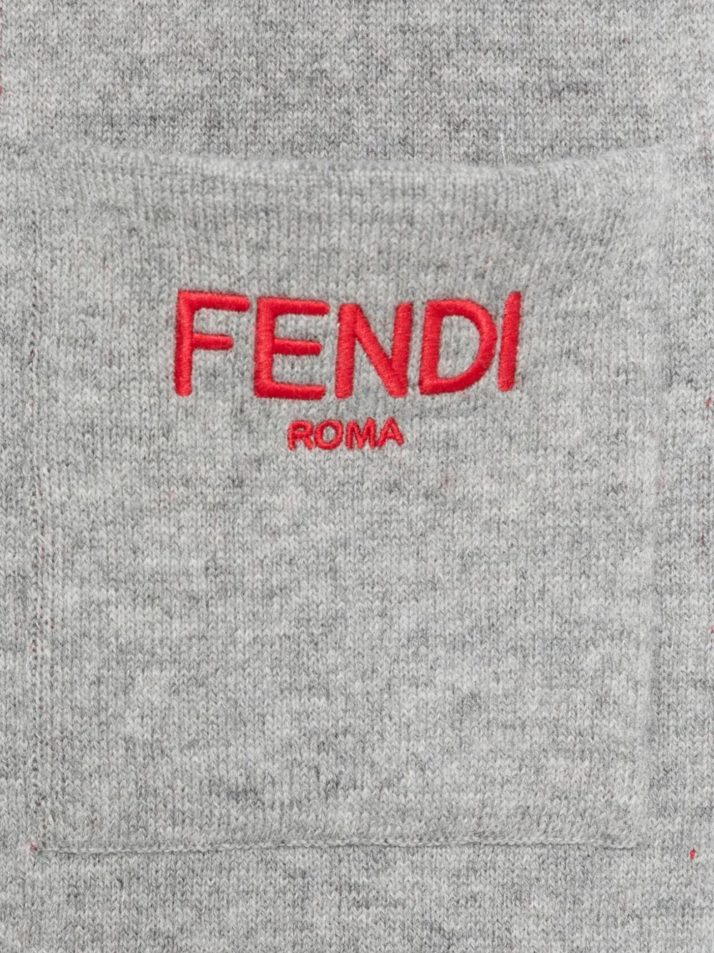 Fendi Kids Sjaal met geborduurd logo Grijs
