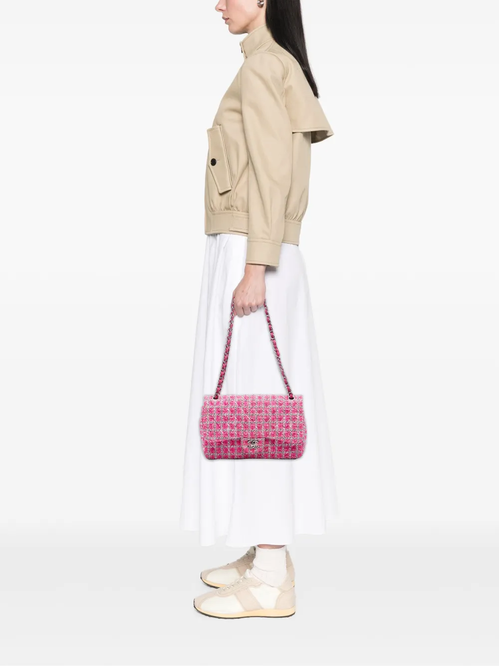 CHANEL Pre-Owned 2014 Jumbo Classic Tweed Double Flap shoulder bag | Pre-Owned | Image 2