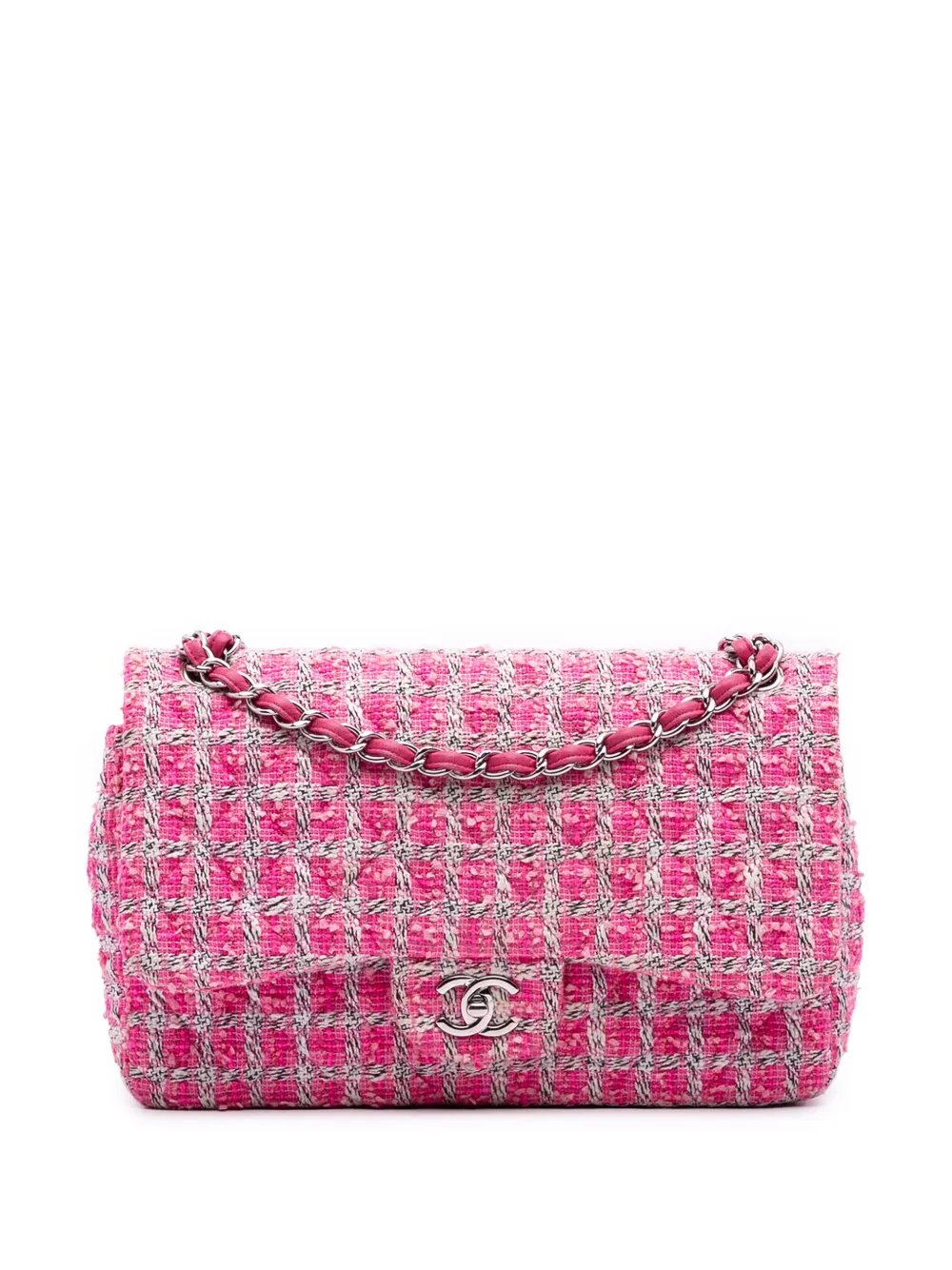 CHANEL Pre-Owned 2014 Jumbo Classic Tweed Double Flap shoulder bag | Pink | Image 1