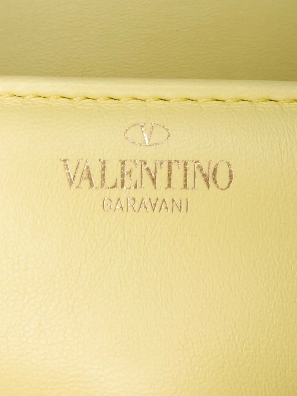 Pre-owned Valentino Garavani 2018-2025 Nappa One Stud Chain Shoulder Bag In Yellow
