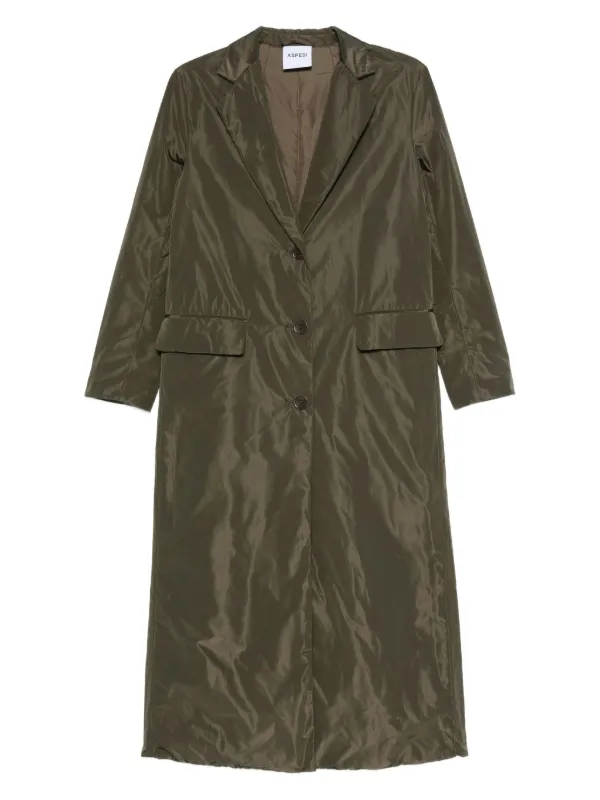 ASPESI Button-fastening Flap-pocket Coat in Green