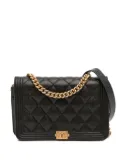 CHANEL Pre-Owned 2019 Quilted Caviar Boy Wallet on Chain crossbody bag - Black