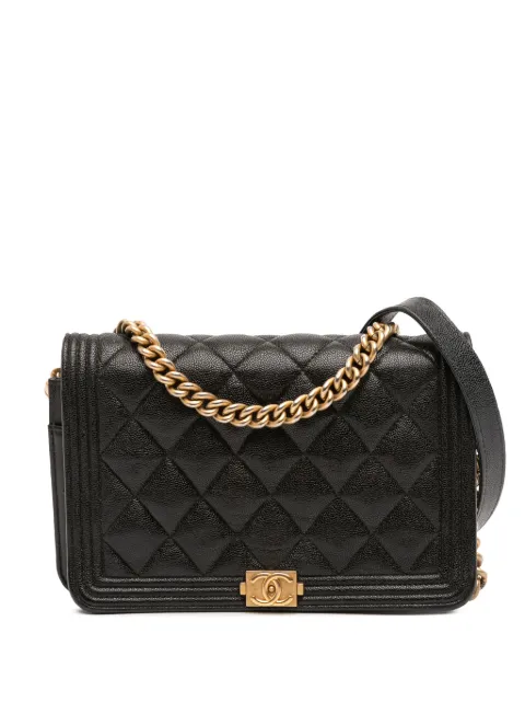CHANEL Pre-Owned شنطة كروس كافيار 'بوي' مبطنة صغيرة بمحفظة وسلسلة 2019