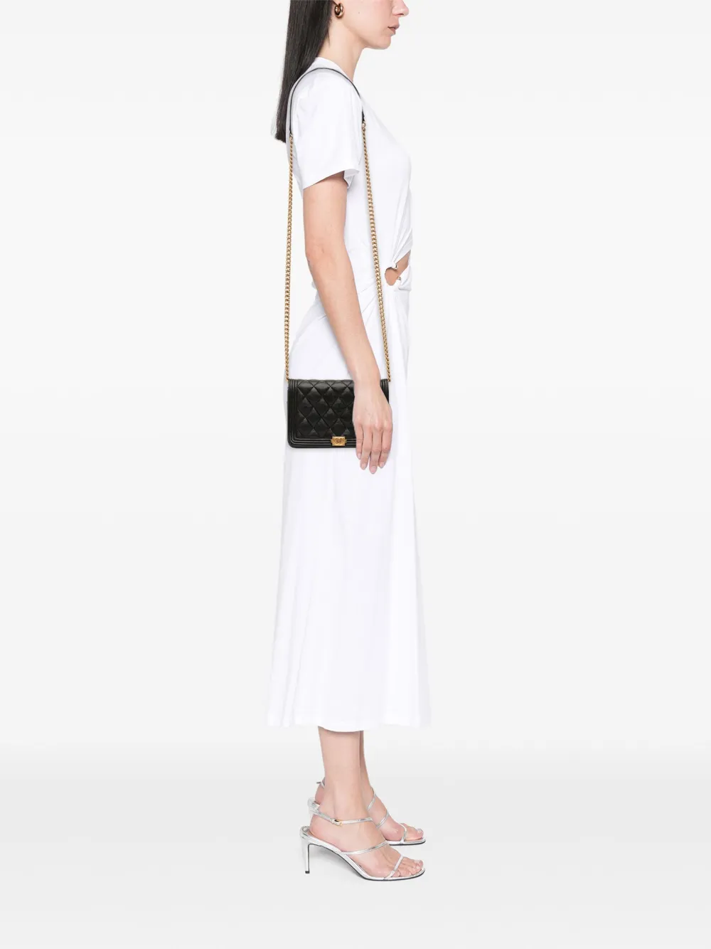 CHANEL Pre-Owned 2019 Quilted Caviar Boy Wallet on Chain crossbody bag | Pre-Owned | Image 2