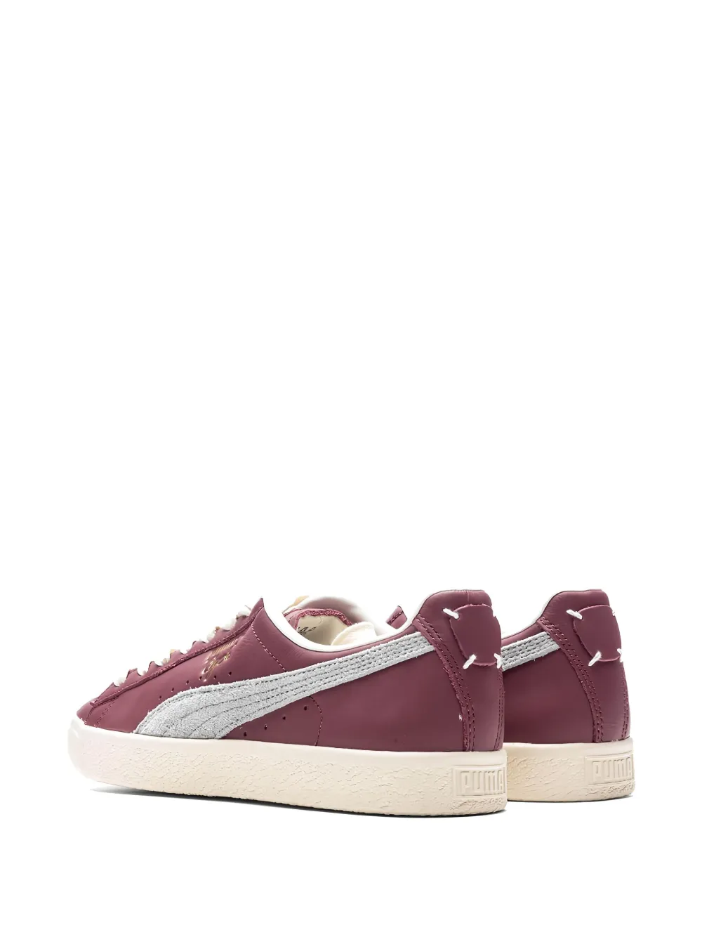 PUMA Clyde Base leren sneakers Rood