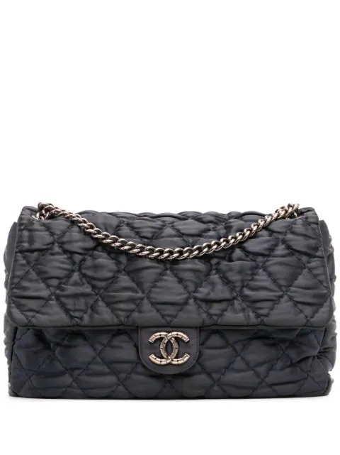 CHANEL Pre-Owned 2009-2010 Extra Large CC Quilted Satin Single Flap shoulder bag