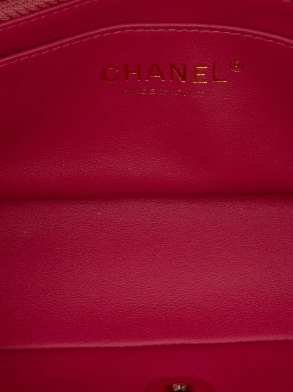 Pre-owned Chanel 2014 Mini Rectangular Lambskin Valentine Heart Charms Single Flap Crossbody Bag In Pink