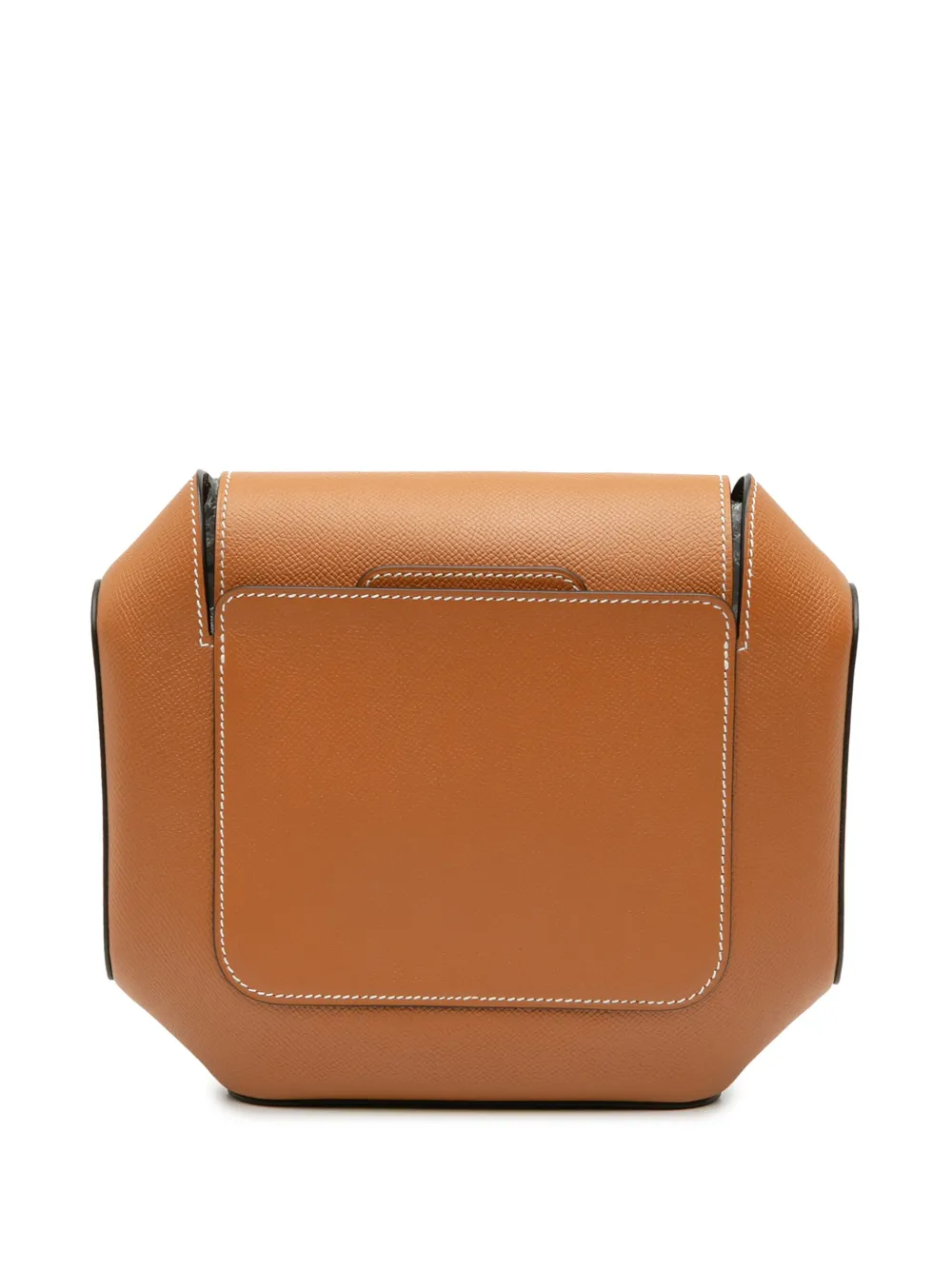 Pre-owned Hermes 2016 Epsom Octogone Clutch Bag In Brown