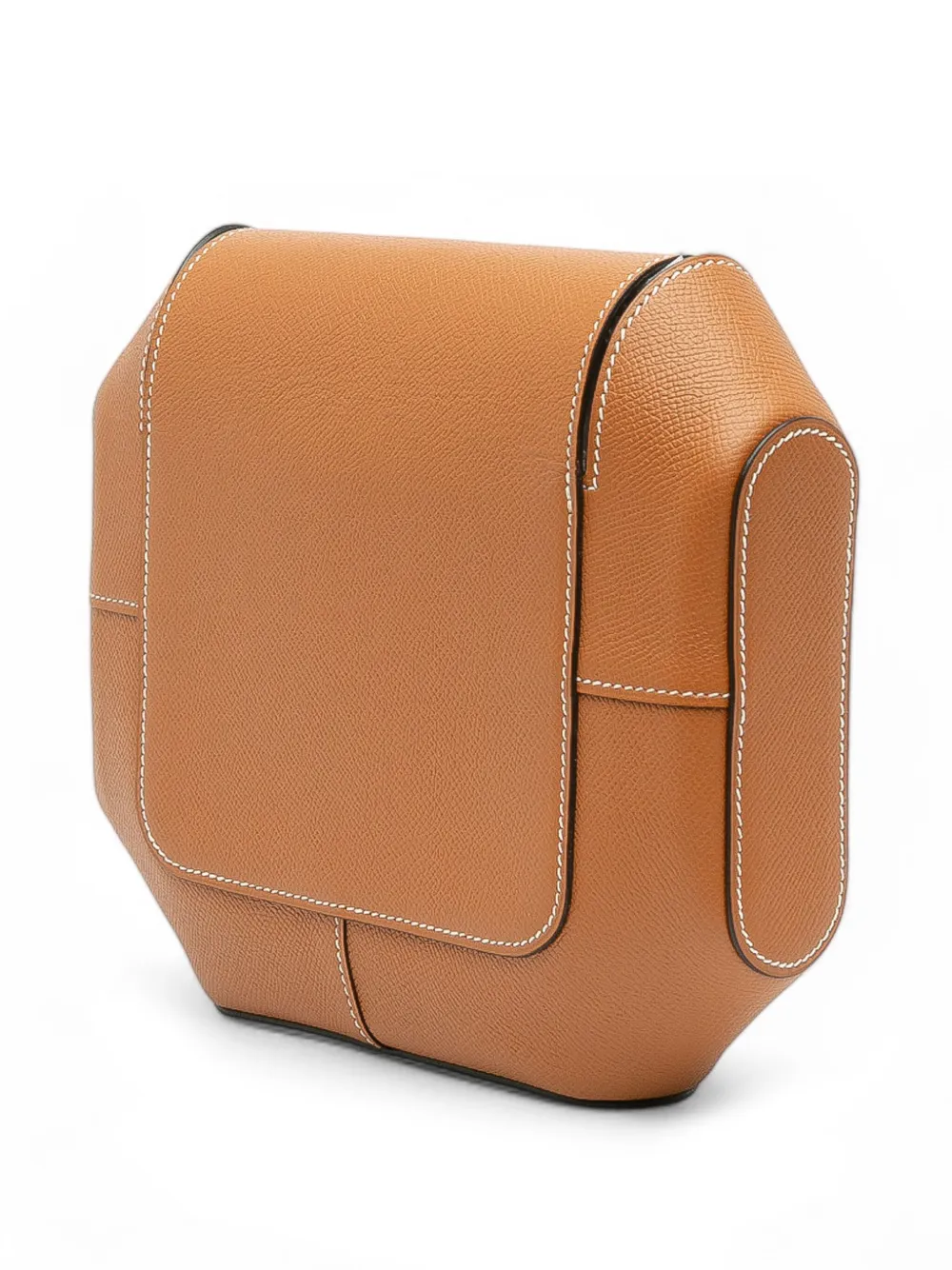 Pre-owned Hermes 2016 Epsom Octogone Clutch Bag In Brown
