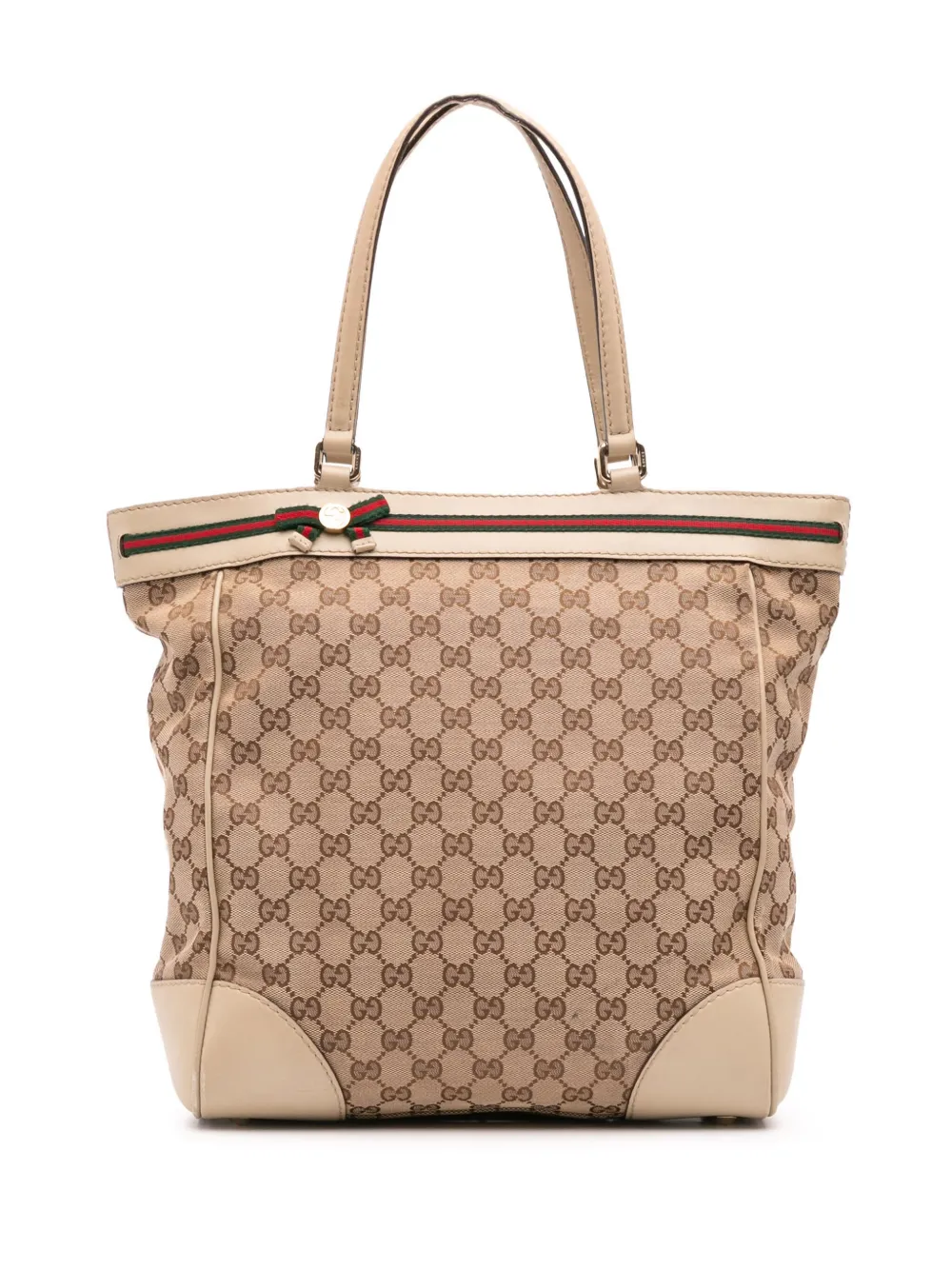 Pre-owned Gucci 2016-2025 Gg Canvas Mayfair Tote Bag In Brown