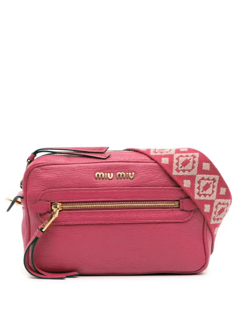 Miu Miu Pre-Owned 2010-2025 Goatskin Madras Camera Bag crossbody bag