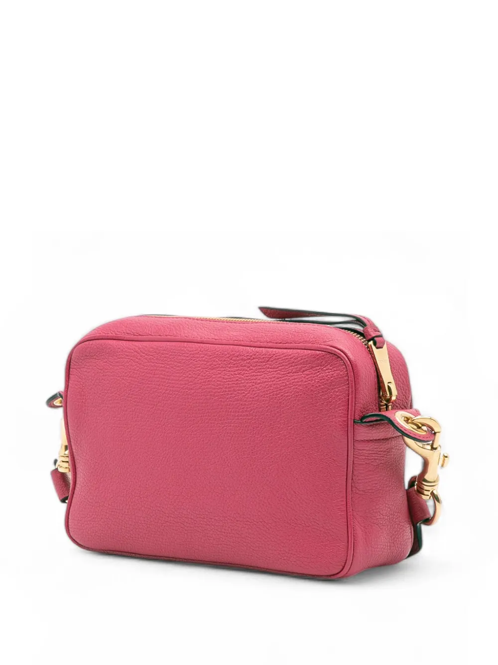 Pre-owned Miu Miu 2010-2025 Goatskin Madras Camera Bag Crossbody Bag In Pink