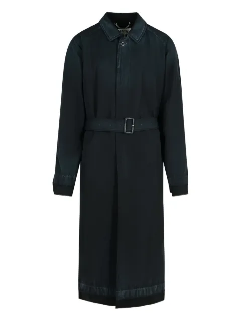 Maison Margiela belted pointed-collar coat