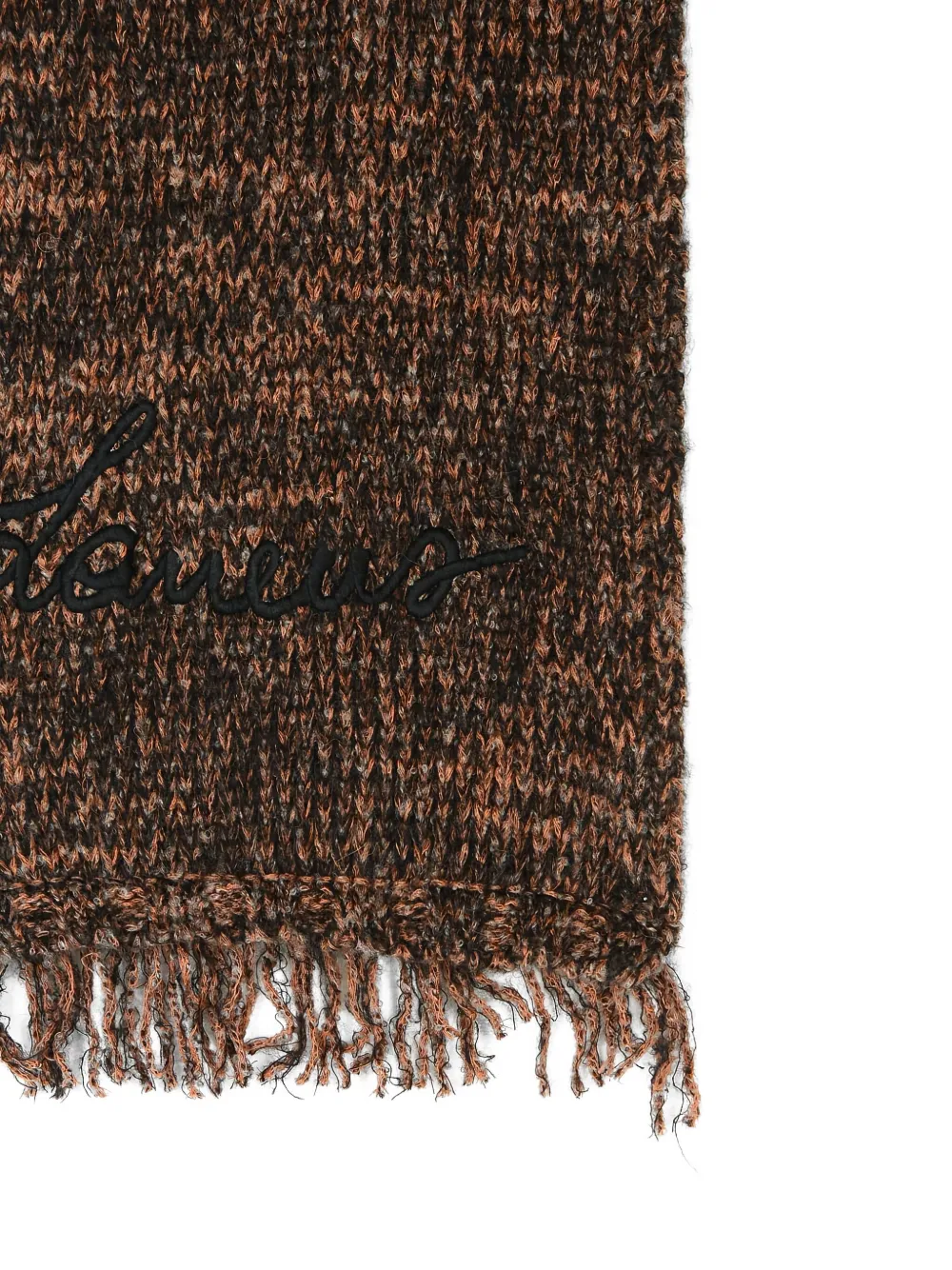Laneus Sjaal met borduurwerk en franje Bruin