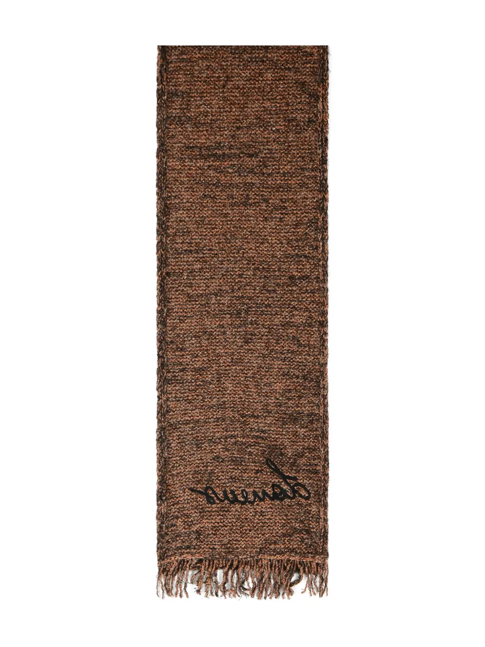 Laneus embroidered fringed scarf | Brown | Image 1