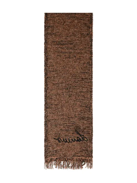 Laneus embroidered fringed scarf