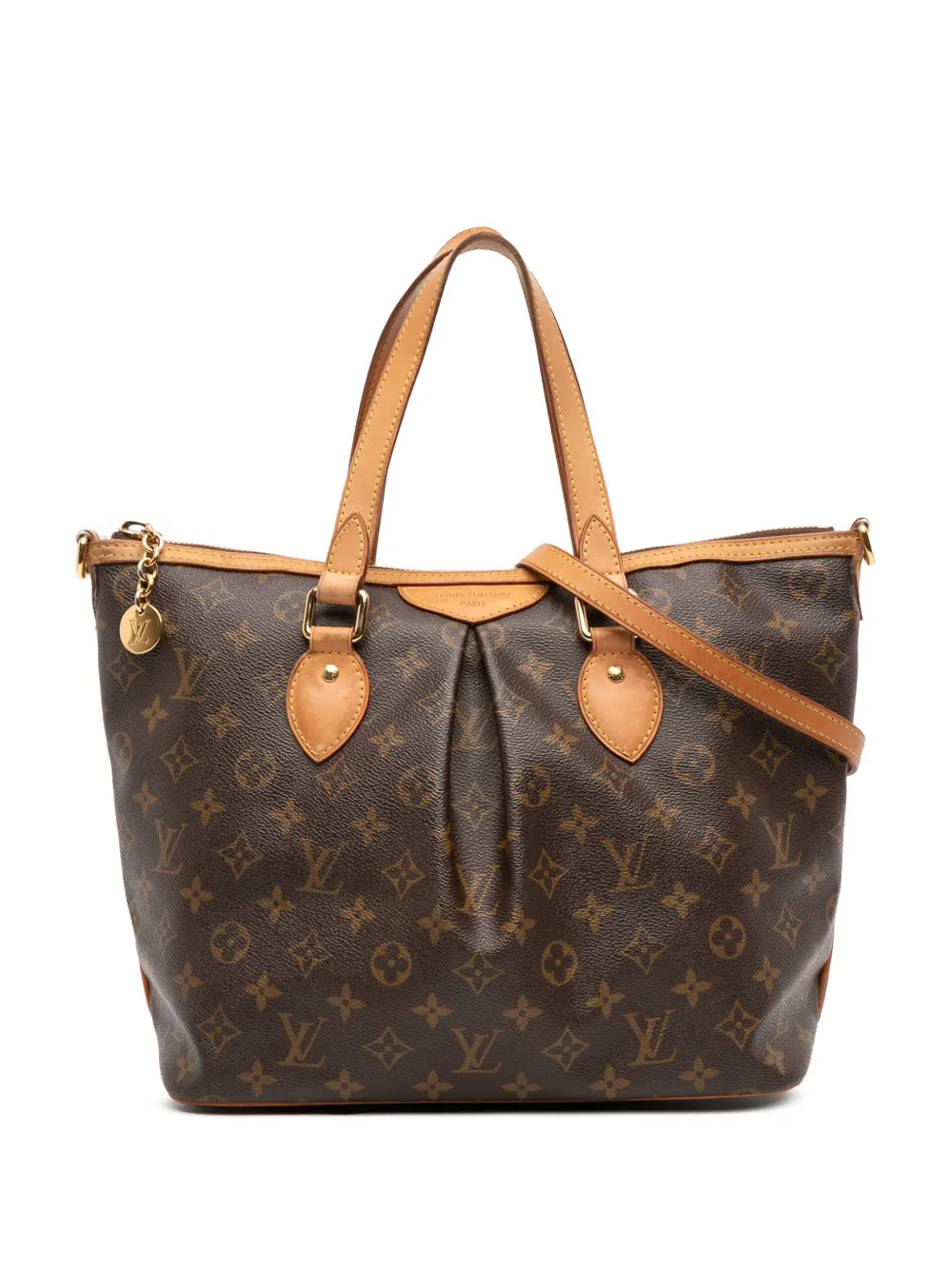 Pre-owned Louis Vuitton 2010 Monogram Palermo Pm Satchel In Brown
