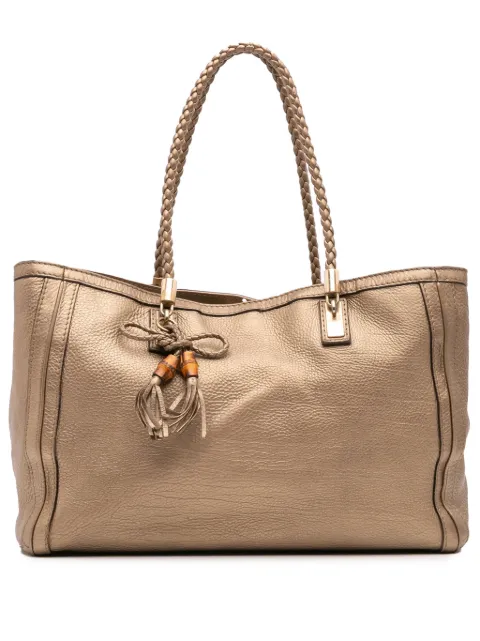Gucci Pre-Owned 2016-2025 Metallic Grained Leather Bella tote bag