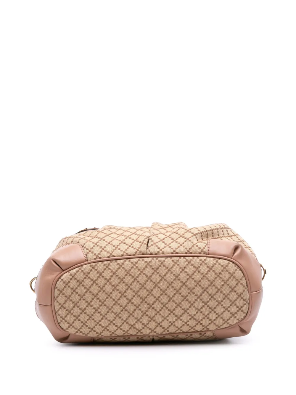 Pre-owned Gucci 2016-2025 Diamante Canvas Sukey Satchel In Brown
