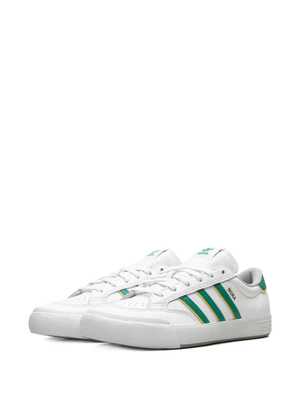 adidas Nora three-stripe leather sneakers White
