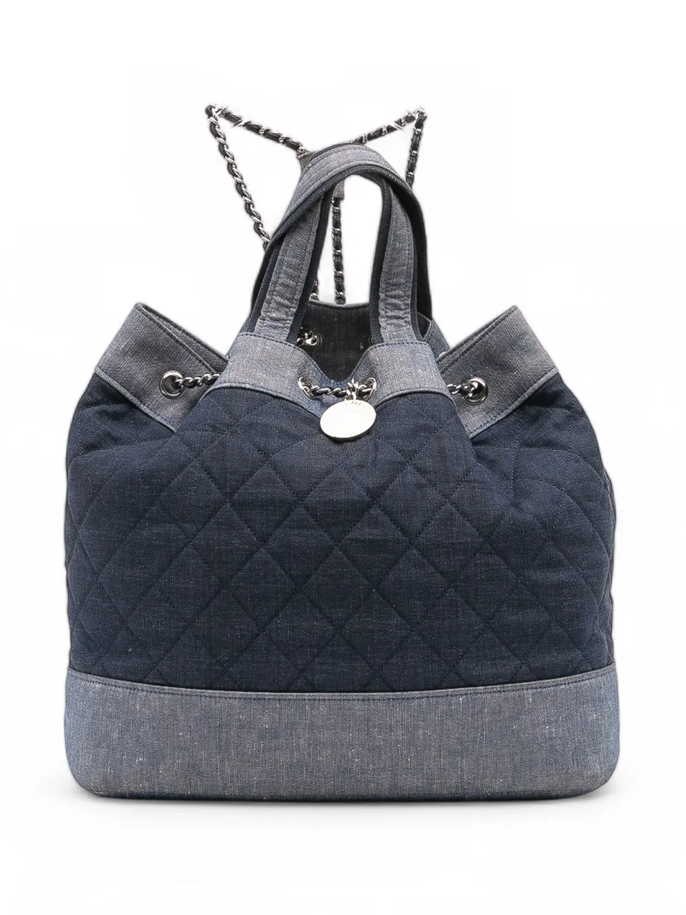 CHANEL Pre-Owned 2014 Quilted Denim Medallion backpack - ブルー CHANEL Pre-Owned 2014 Quilted Denim Medallion backpack - ブルー