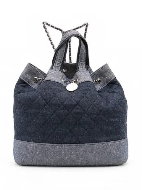 CHANEL Pre-Owned 2014 Quilted Denim Medallion backpack